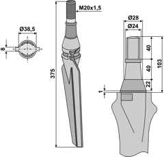 Kreiseleggenzinken - rechts RH79R RH  Krone