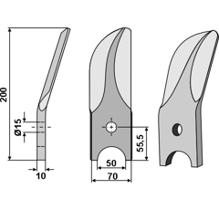 Rollspatenmesser rechts D Borstahl für Egge DOUBLET-RECORD 99000 131 Nachbau