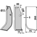 Fräsmesser Rechts 260 x 80 Holder Nachbau