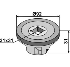 Bride intérieure Ø 92 mm pour déchaumeur adaptable