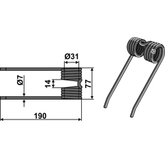 Federzinken für Wender NEW HOLLAND 84390221 Nachbau  