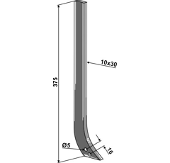 Dent 375 x 30 mm pour herse EINBÖCK 15-107-S adaptable - BlackSteel©