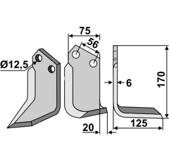 Fräsmesser - rechts HOL01R Holder Nachbau