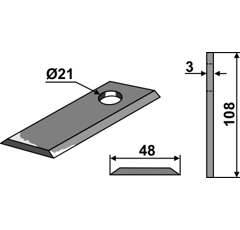 KM-Klingen, glatt 108x48x3LochØ: 21 mm 80259 New Holland Nachbau 