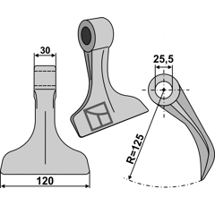 Marteau pour broyeur AGRIMASTER 3002936 adaptable