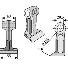Marteau pour broyeur 55x40mm MC CONNEL 7114312 Adaptable Blacksteel©