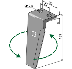 Dent herse G Muratori 185x70  adaptable - BlackSteel©