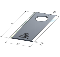 KM-Klinge glatt , 94x40x3 mm LochØ: 19 mm 11079N Niemeyer by Ziegler 