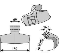 Marteau pour broyeur 150x69mm PALLADINO Adaptable Blacksteel©
