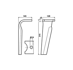 Kreiseleggenzinken rechts KUHN-HUARD K2500100 - Nachbau