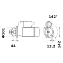 Anlasser IS 1155 / 24V 5,50KW Z10 Mahle-Iskra-Letrika 10 Zähne