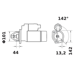 Anlasser IS 1155 / 24V 5,50KW Z10 Mahle-Iskra-Letrika 10 Zähne
