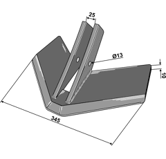 Flügelschar - Monoschar 506025N Köckerling Topmix Nachbau