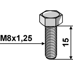 Boulon à tête hexagonal M8 adaptable - BlackSteel©