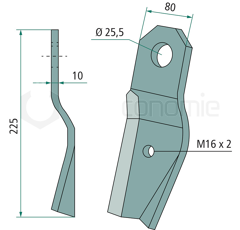 Couteau pour broyeur RÖLL 690610 adaptable 