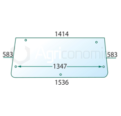 Vitre arrière pour machine agricole ZETOR 5911-7988 adaptable
