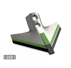 Aileron triangulaire avec plaquettes carbure et rechargement KONGSKILDE 105000584 adaptable