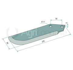 Fléau scarificateur 295 mm pour broyeur adaptable