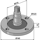 Bride de palier avec axe Ø 140 mm adaptable - BlackSteel©