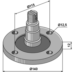 Lagerflansch mit Achse  Ø 140 mm Nachbau