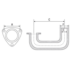 Coude d'échappement pour tracteur MASSEY FERGUSON VPE9001 adaptable