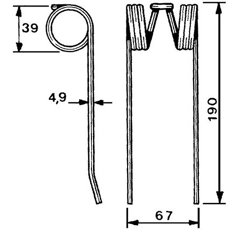 Pick-up Zinken für DEUTZ-FAHR - WELGER 06582383 GW124/5 - Nachbau