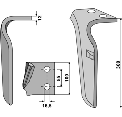 Dent droite pour herse rotative FRANDENT 911 506 00 01 adaptable - Blacksteel©