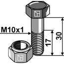 Schraube mit Sicherungsmuttern - M10x1x30