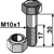 Schraube mit Sicherungsmuttern - M10x1x30