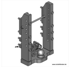 Lagerbock HVLB, Kugel 80,W= 330 S32, John Deere 6000 6010 6020 6030 grün, Scharmüller