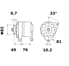 Alternateur MAHLE LETRIKA 14 V - 65 A / MG 211