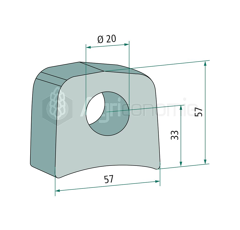 Bride de support 57x57 pour broyeur BERTI adaptable 