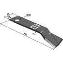 Fléau droit pour broyeur 310 x 75 mm VOTEX 35.10.070 adaptable  - BlackSteel©