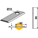 Couteau rotatif droit pour faucheuse MORRA 98D6460 adaptable - Blacksteel©