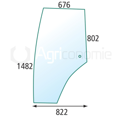 Vitre de porte droite pour machine agricole ZETOR 53369093 adaptable