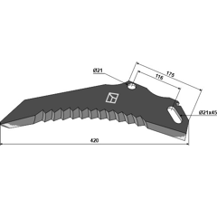 Couteau pour autochargeuse POTTINGER 434.072 adaptable- BlackSteel©
