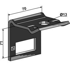 Halter für Zinken 40x12 mit Verstärkungsfeder 40x10 - 50x50