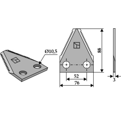 Couteau pour mélangeuse FARESIN 8007270 adaptable - Blacksteel©