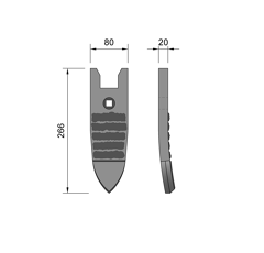 Pointe de soc carbure pour déchaumeur HORSCH 00310984 adaptable