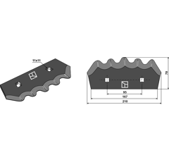 Couteau pour mélangeuse MARMIX 208.128/2 adaptable - Blacksteel©