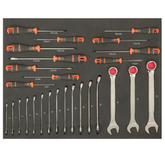 Werkstattwagen, 6 Schubladen, schwarz, inklusive Werkzeug, 198-tlg, BAHCO