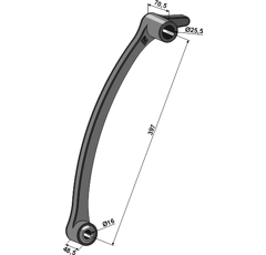 Bras court 397 x 25,5 mm pour houe YETTER 2555118 adaptable - BlackSteel©