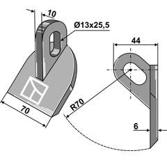 Marteau pour broyeur MÜTHING MU4 Lang adaptable - Blacksteel©