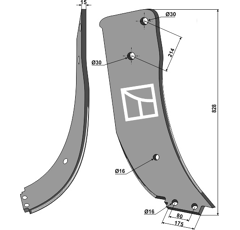 Zinken rechts 828 mm für Unterbodenlockerer SAPHIR - QUIVOGNE DTS10905 - Nachbau