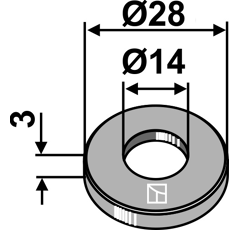 Arandela 28x3x14 para trituradora  KVERNELAND adaptable - Blacksteel©