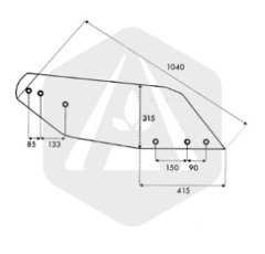 Versoir charrue FENET gauche 15605407 adaptable