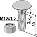 Flachrundschraube 603/10x30 8.8mit Selbstsichernder Mutter 