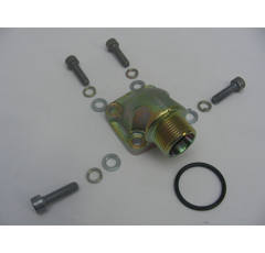 Winkel-Schraubflansch 90°   AG 22x1.5Lochkreis 40mm, max. Betriebsdruck 100 barO-Ring 26x2.5, 4-Loch-Flansch  WF40CEL15