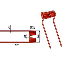 Dent de fenaison pour faneuse CLAAS 9569070 adaptable - BlackSteel©
