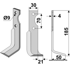 Fräsmesser - rechts 254981N Agria by Muzzi
